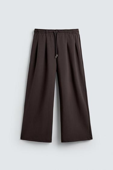 INTERLOCK PLEATED LABEL TROUSERS - Dark brown de Zara - Image 5