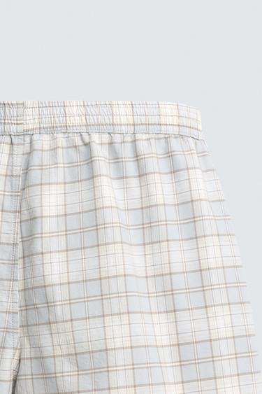 REGULAR FIT CHECK BERMUDA SHORTS - Sky blue by Zara - Image 9