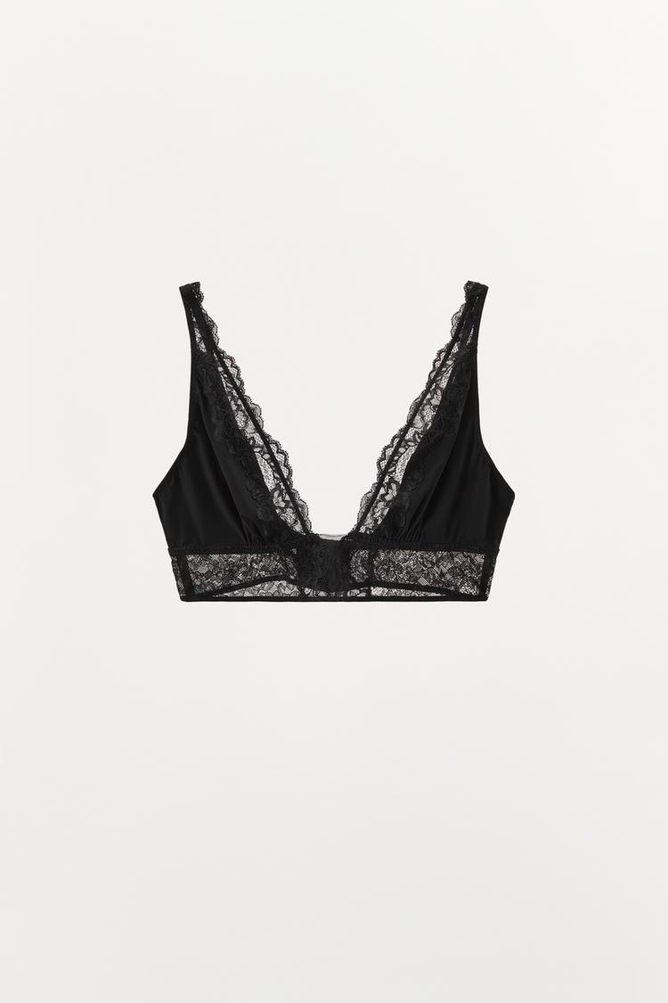DRIEHOEKIGE BRALETTE MET KANT