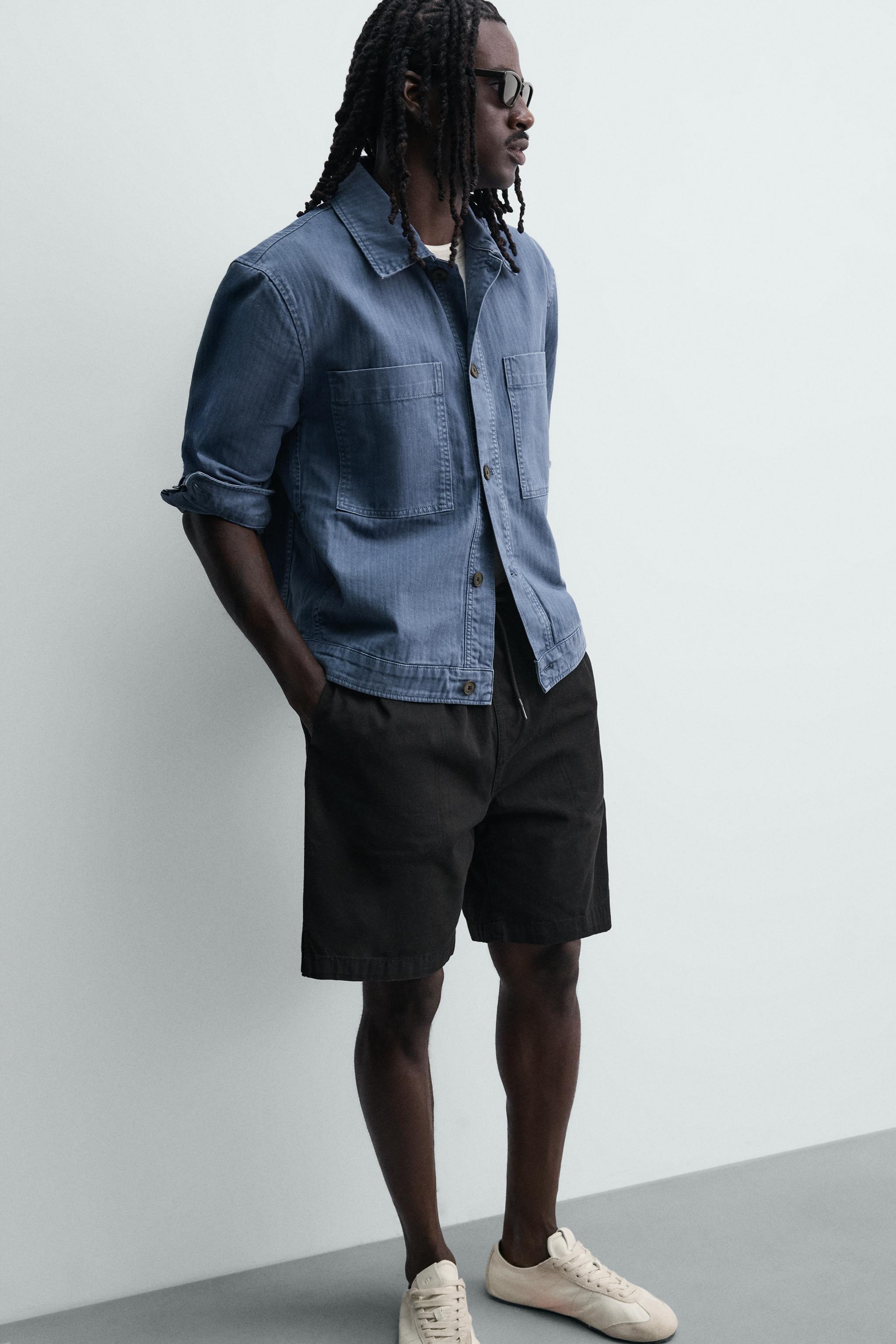 Мужские шорты Zara WASHED RELAXED FIT SHORTS — фото 5