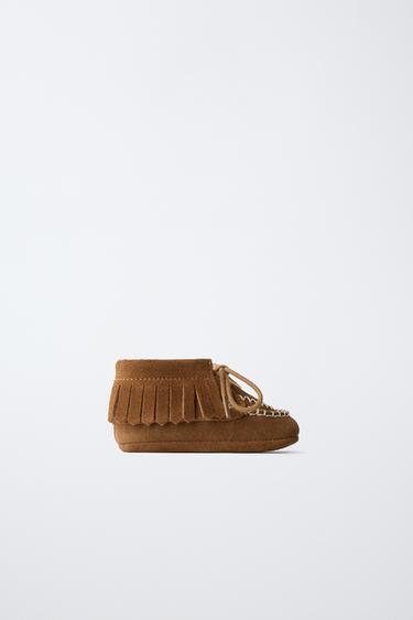 FRINGED LEATHER BOOTS — Brown 1