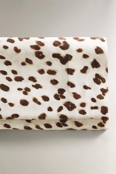 LENÇOL DE CIMA DE CETIM COM ANIMAL PRINT - Cru da Zara