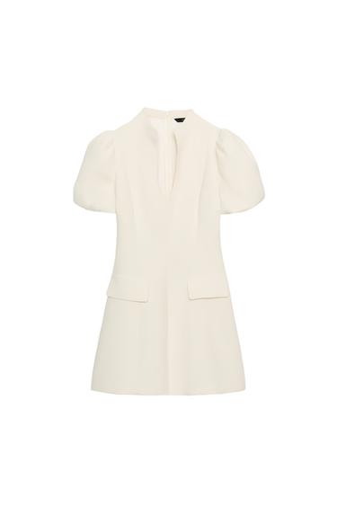SHORT PUFF SLEEVE DRESS - Ecru by Zara