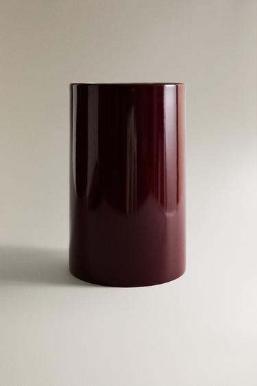 CYLINDRICAL METAL WASTEPAPER BASKET - Burgundy by Zara - Image 0