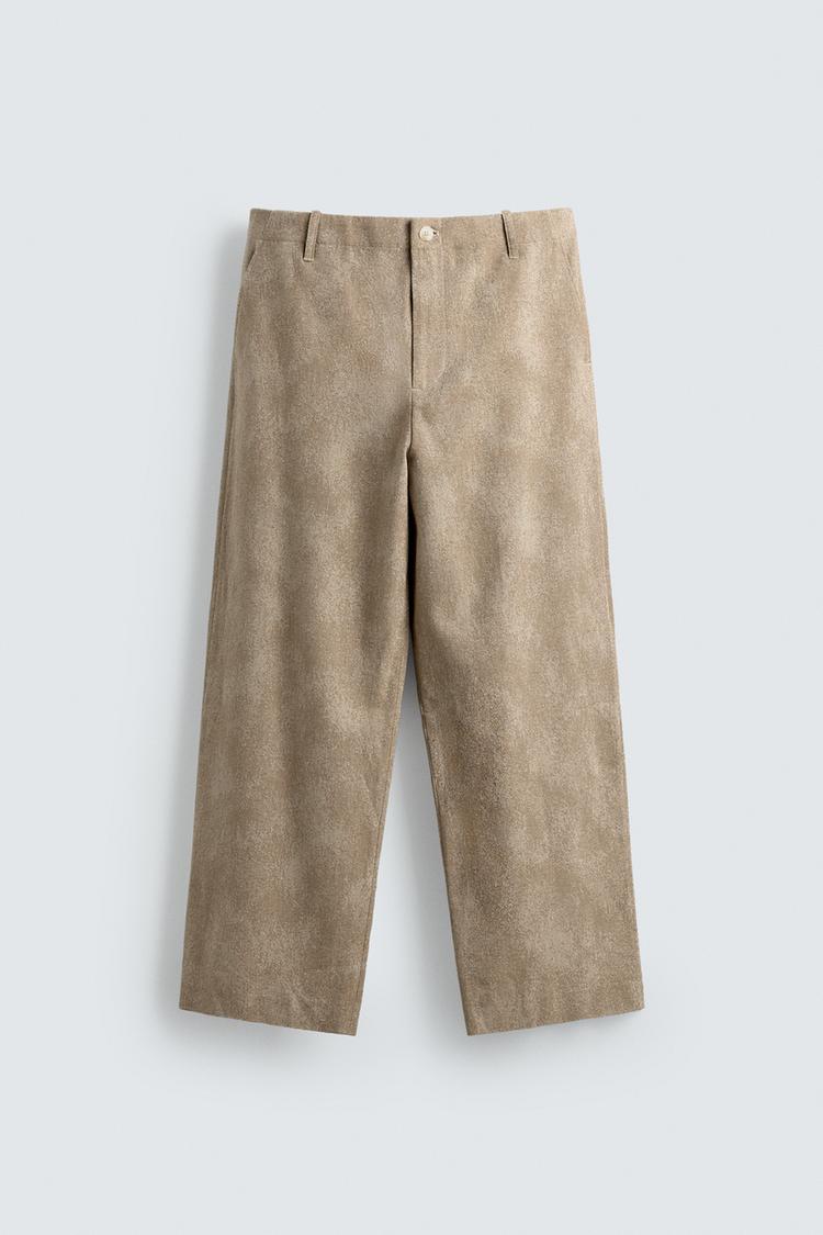 ZARA RELAXED FIT JACQUARD CHINO TROUSERS