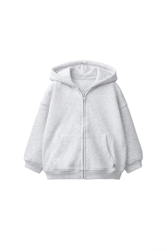 SUDADERA CREMALLERA CAPUCHA - Gris vigoré de Zara - Imagen 0