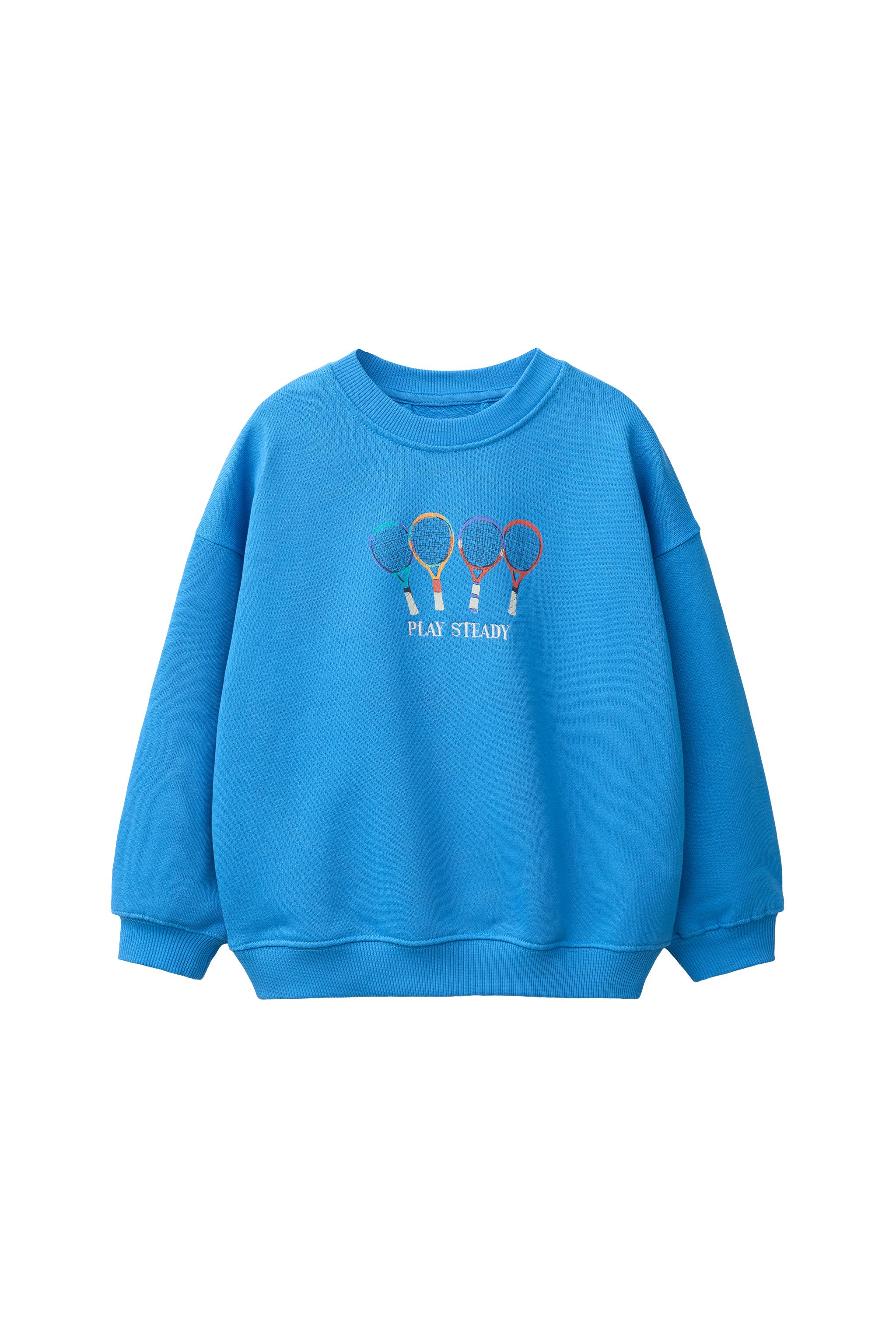TENNIS EMBROIDERY SWEATSHIRT - Bluish | ZARA United States