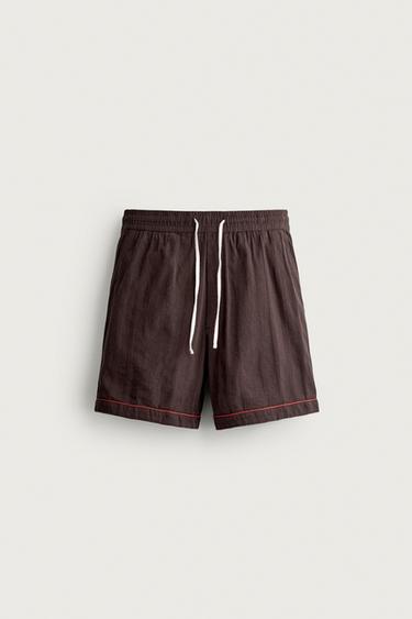 TOMATO EMBROIDERY SHORTS - Chocolate by Zara