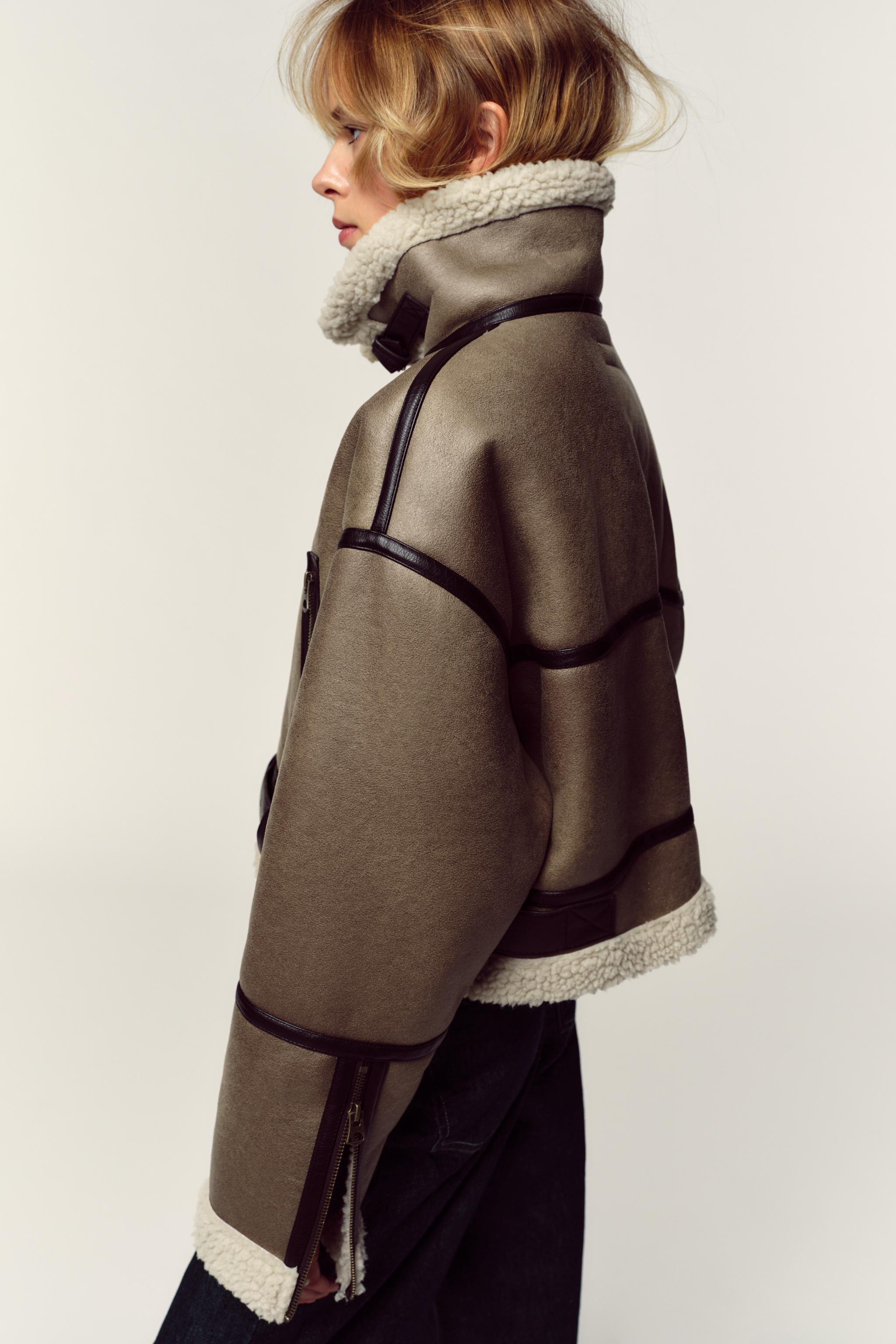 ショート ダブルフェイスジャケット - ミンク | ZARA Japan / 日本