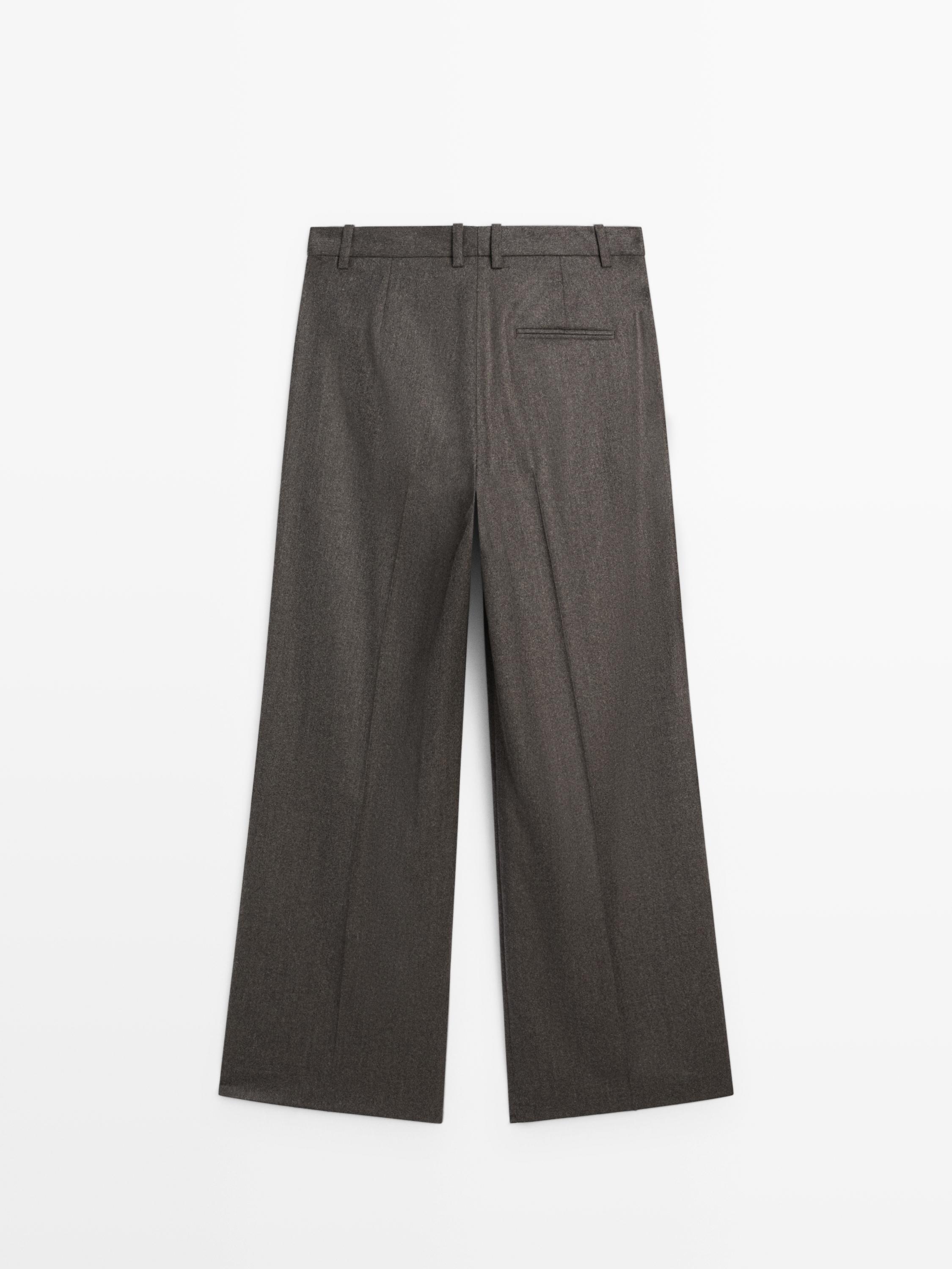 100% wool melange suit trousers