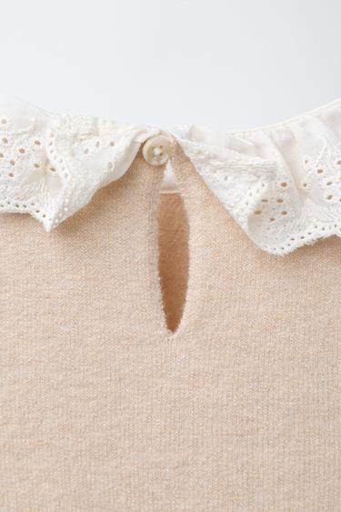 LACE KNIT SWEATER - Light beige by Zara - Image 3