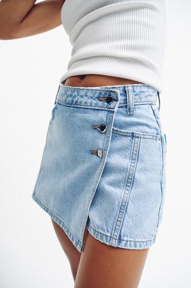 Z1975 WRAP DENIM SKORT - Light blue by Zara - Image 3