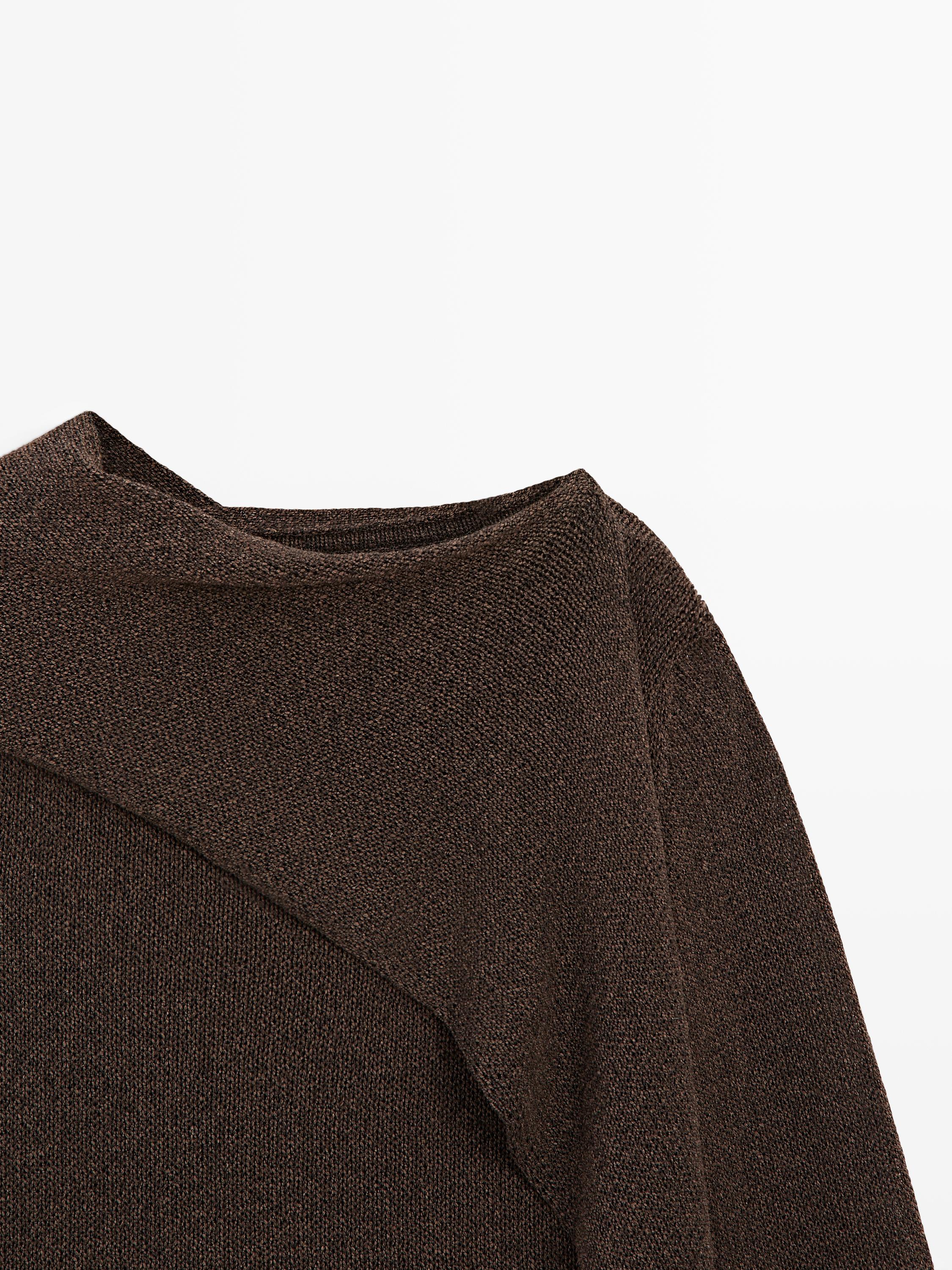 Cotton blend knit cape sweater