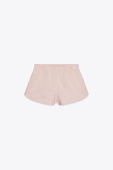 SHORT MINI RAYURES - Pêche de Zara