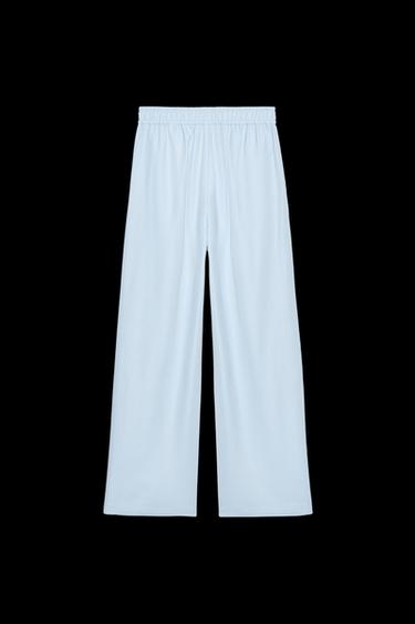 WEITE HOSE MIT ELASTISCHEM BUND - Hellblau von Zara