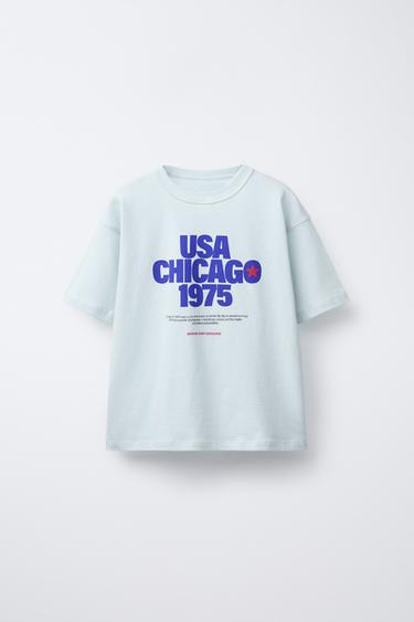 T-SHIRT MIT TEXT-PRINT - Hellblau von Zara - Bild 0