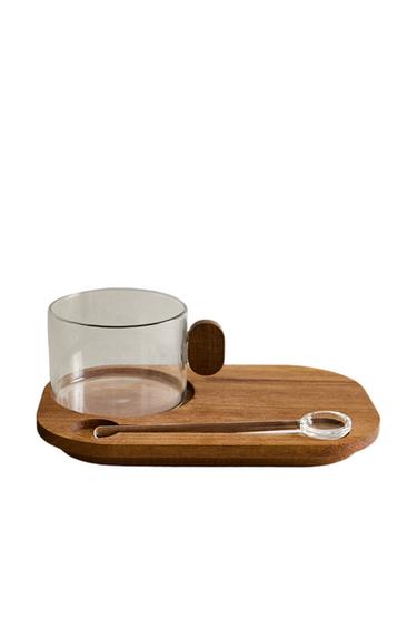 BOROSILICATE MUG WITH TRAY - Transparent by Zara