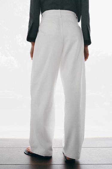 ZW COLLECTION BARREL TROUSERS - White by Zara - Image 2