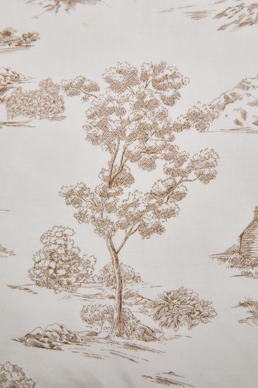 TOILE DE JOUY FOREST PILLOWCASE - Brown by Zara - Image 3