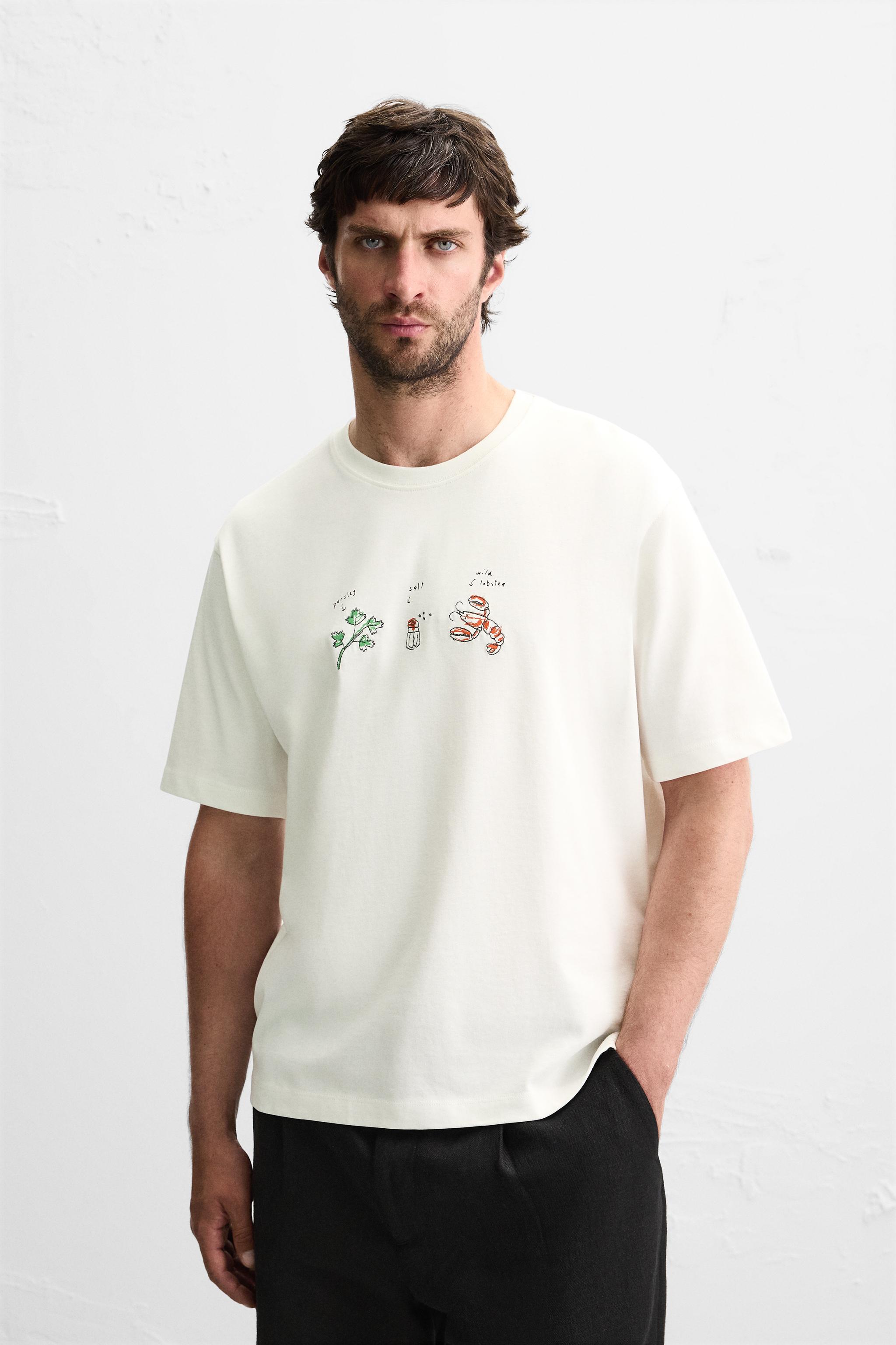 Tシャツ・カットソー HUECLOSET Star Spay Embroidered T-Shirt ZETASTORE_22SS009BLK_02_f93cd5