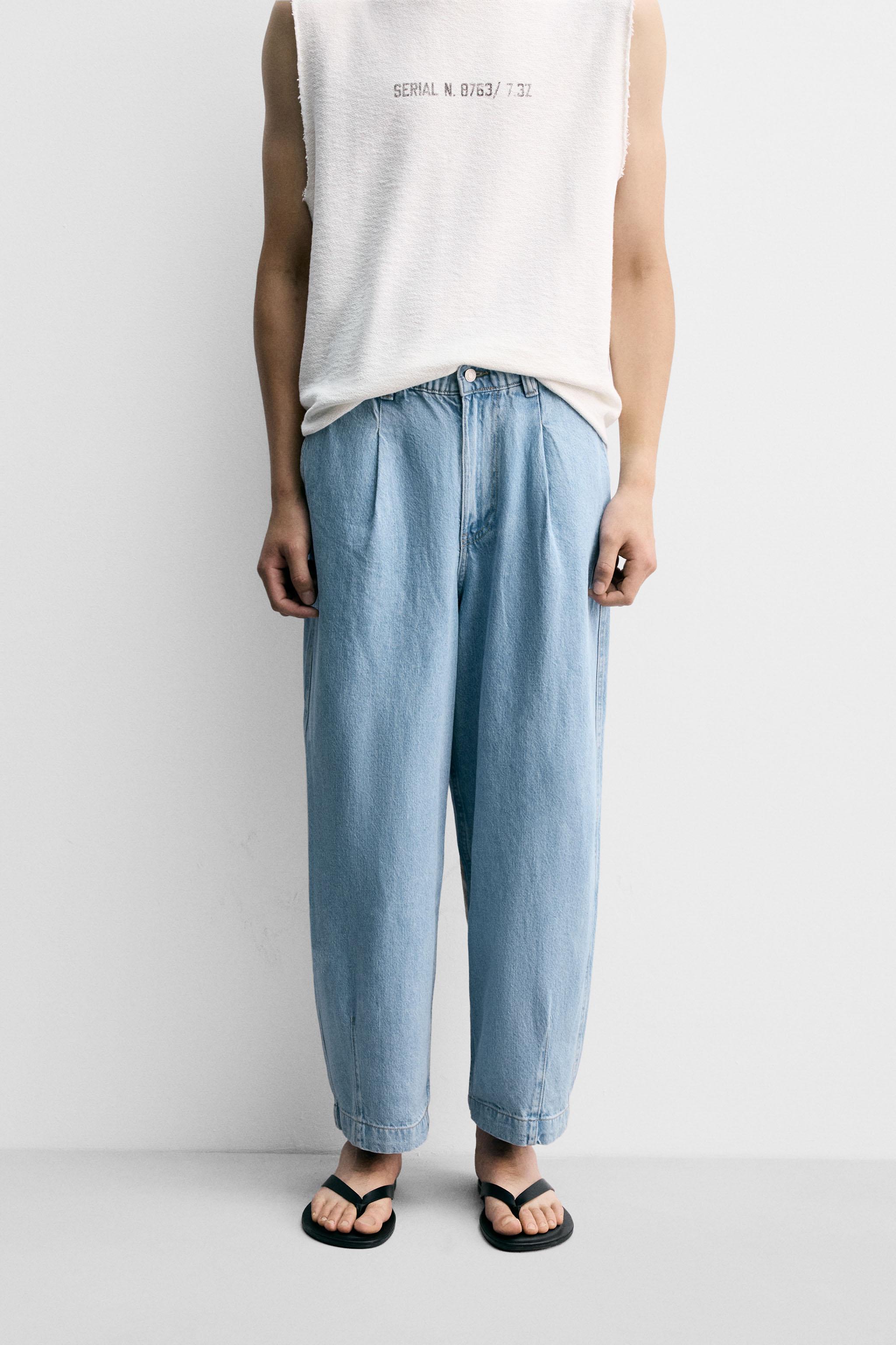 ZARA プリーツワイドレッグジーンズ 3991/433 プリーツ入りワイドレッグジーンズ - ブラック | ZARA Japan / 日本