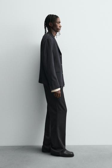 BLAZER DE COSTUME AVEC LAINE - Bleu de Zara - Image 3