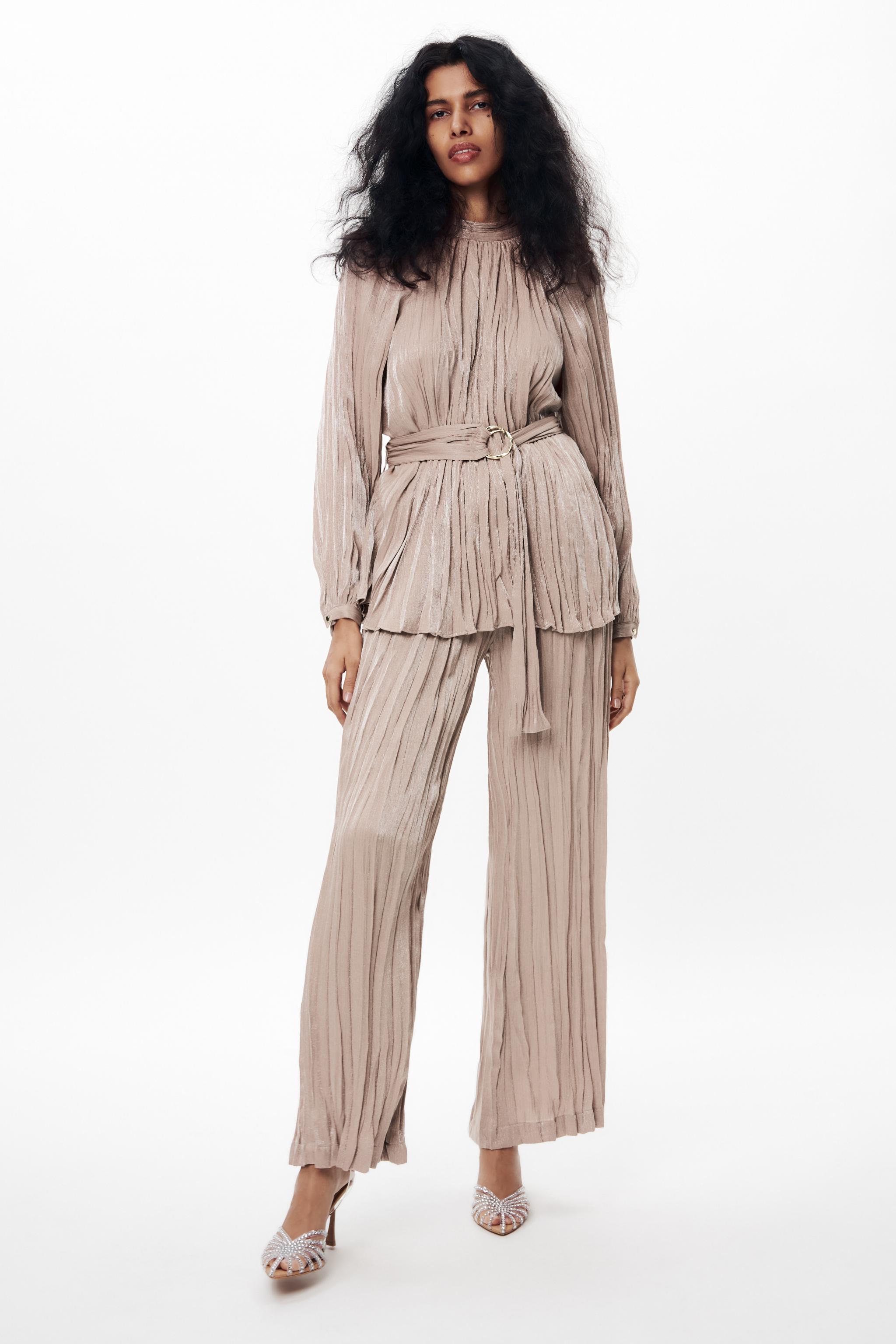 Zara creased effect deals jumpsuit