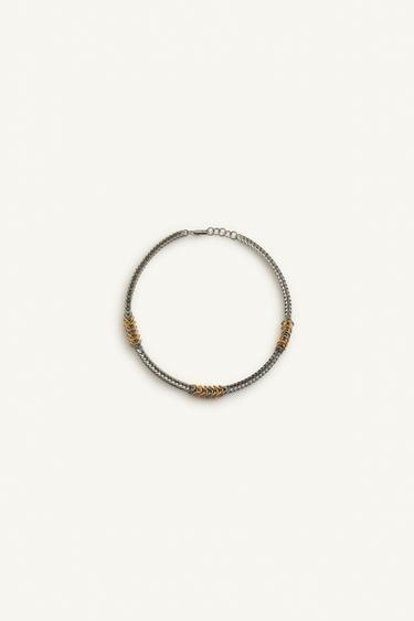 Zara CONTRAST CHAIN NECKLACE - Gold / Silver