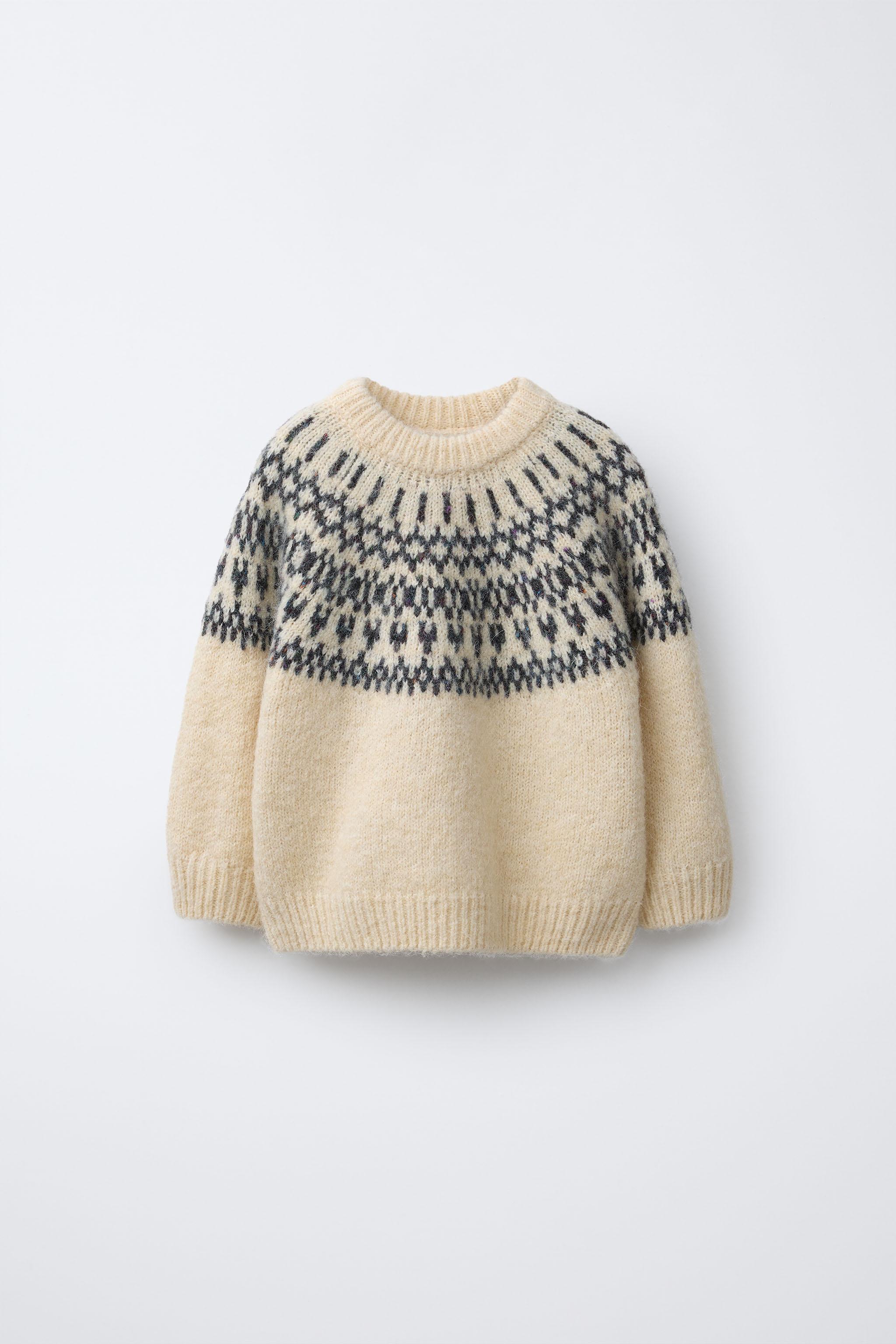 JACQUARD KNIT JUMPER WITH WOOL AND ALPACA - Vanilla | ZARA