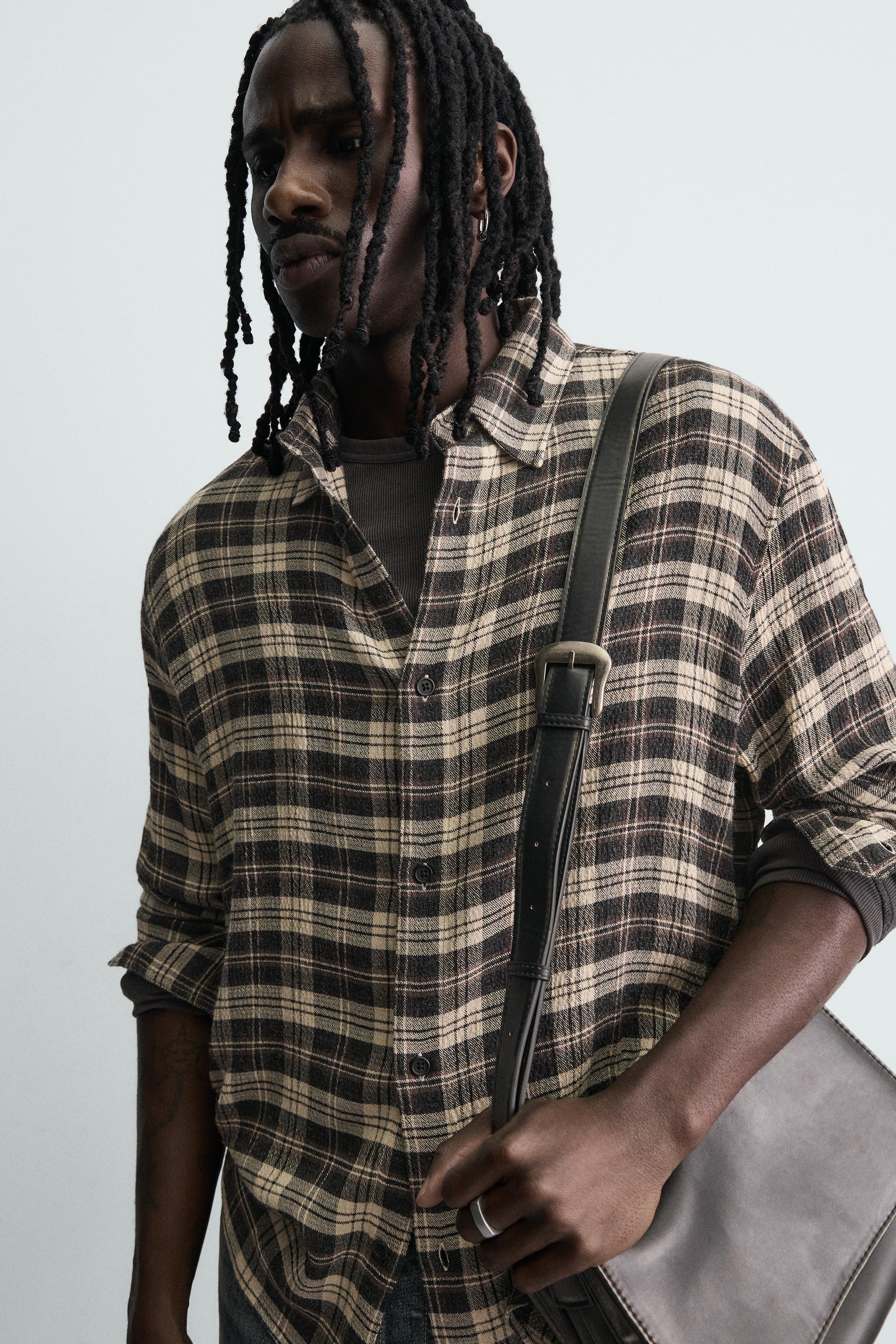 RELAXED FIT PLAID SHIRT