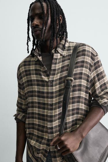 CHEMISE RELAXED FIT À CARREAUX - Noir / Blanc de Zara - Image 4