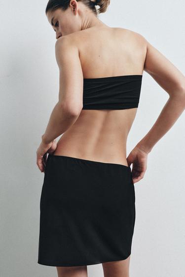 Zara LINED MINI SKIRT - Black