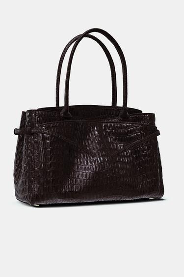 SAC CITY EN CUIR EN RELIEF - Chocolat de Zara - Image 6