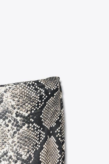 ANIMAL PRINT SATIN MIDI SKIRT - Snake by Zara - Image 9
