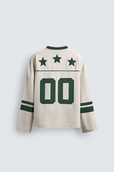 AMERICAN FOOTBALL PRINT T-SHIRT - Stone by Zara - Image 8