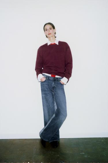 ФУТБОЛКА В ПОЛОСКУ ИЗ ХЛОПКА И ЛЬНА — Оттенки Фиолетового от Zara