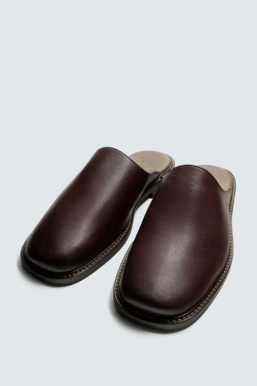 SABOTS EN CUIR - Bordeaux de Zara - Image 4