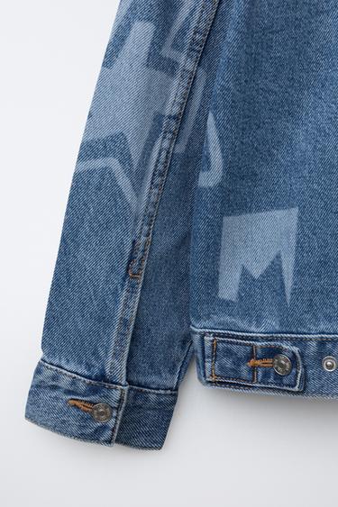 PRINTED DENIM JACKET - Blue by Zara - Image 3