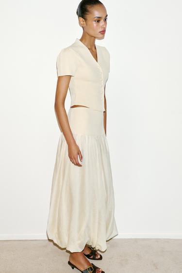 VESTE STRUCTURÉE EN MAILLE - Écru de Zara - Image 2