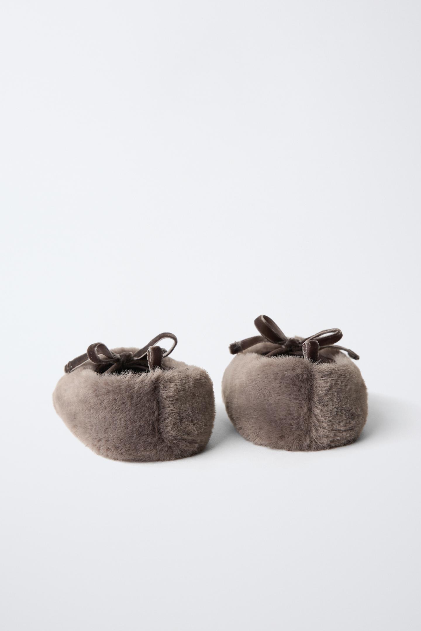 Детские балетки Zara Bow Hair Ballet, цвет: Серо-коричневый серый — фото 4