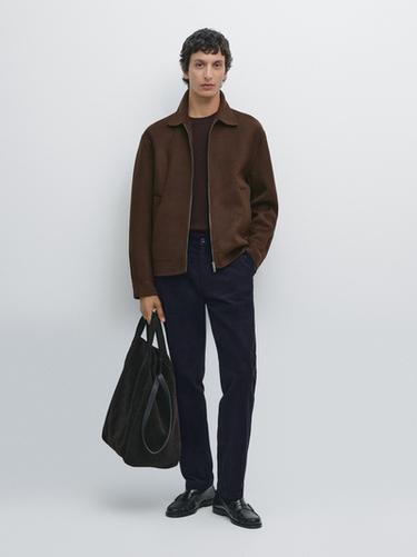 Zara Slim fit corduroy trousers - Navy blue