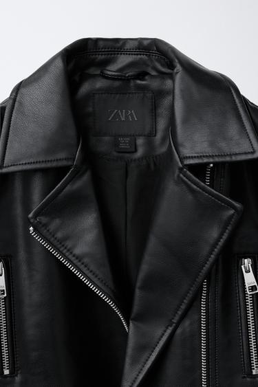 BLOUSON DE MOTARD MATIÈRE SYNTHÉTIQUE - Noir de Zara - Image 6