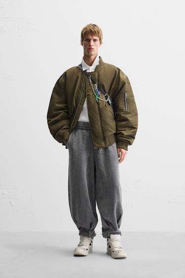 JAQUETA BOMBER OVERSIZE FIT - Caqui da Zara - Imagem 0