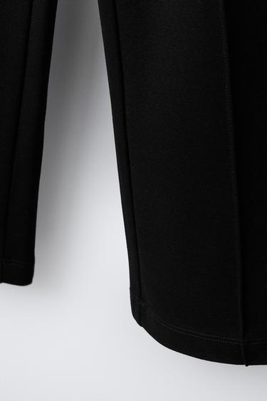 PANTALON WIDE LEG EN POINT ROMA - Noir de Zara - Image 3