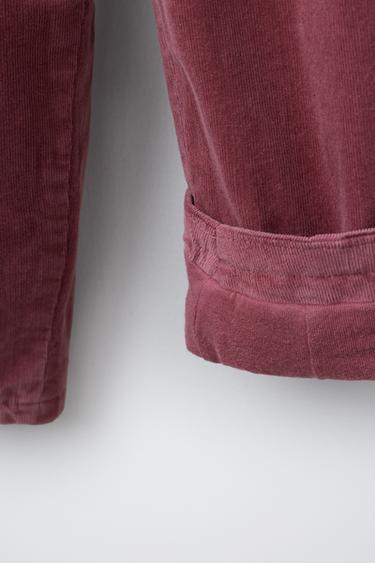PANTALON BAGGY EN VELOURS CÔTELÉ FIN DOUBLÉ - Rose de Zara - Image 3