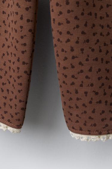 PRINTED LACE TRIM PLUSH CULOTTES - Chocolate by Zara - Image 3