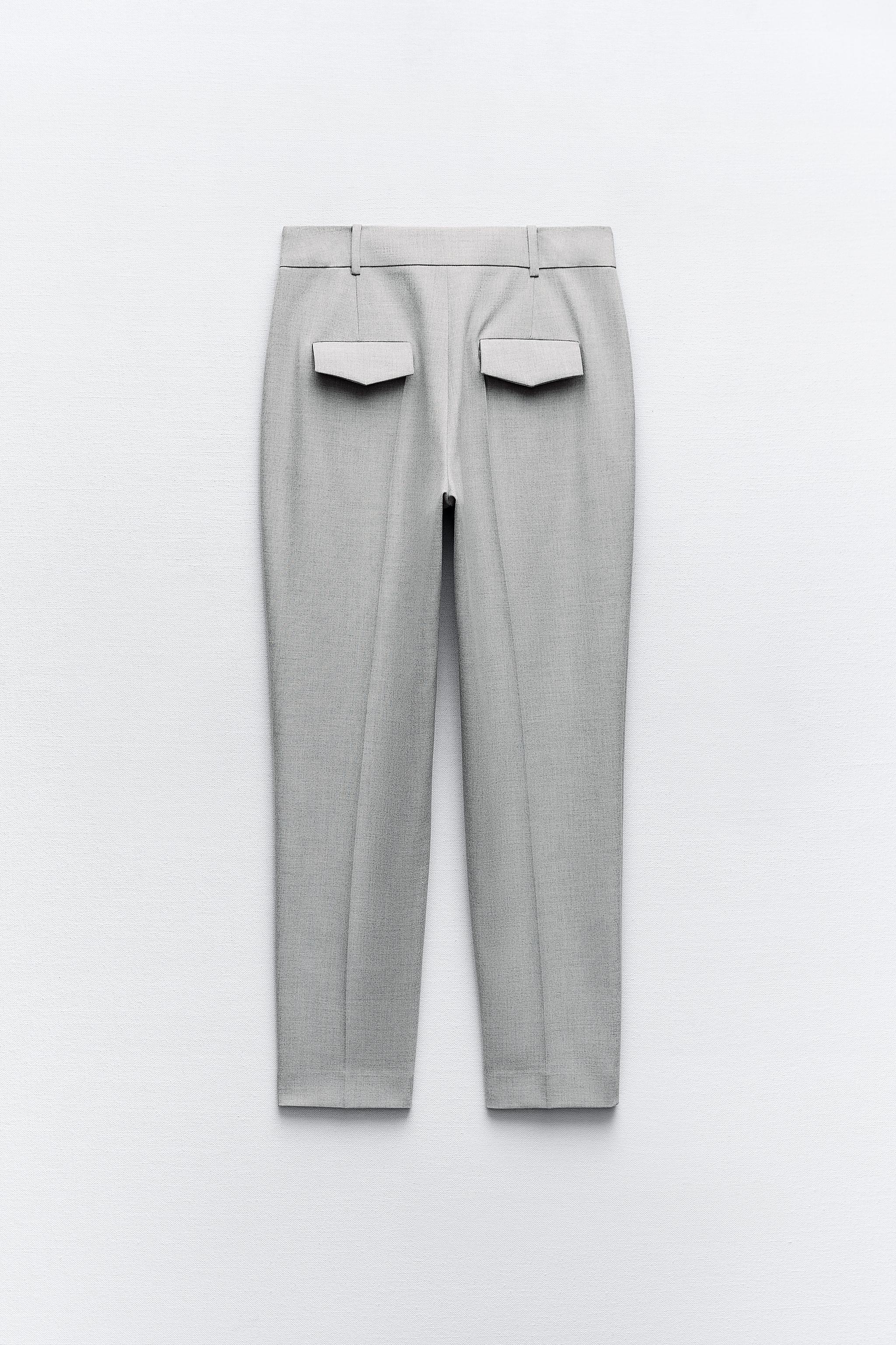 NWT New Zara Grey Pants With Side Vents Size M