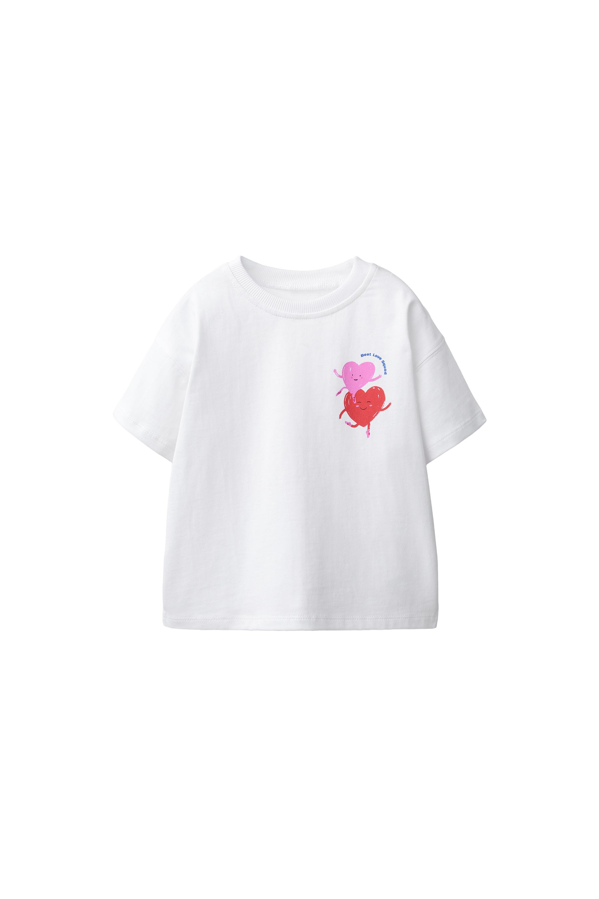 HEART PRINT T-SHIRT - White | ZARA United States