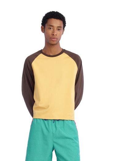 CROPPED COLOUR BLOCK T-SHIRT - Khaki by Zara