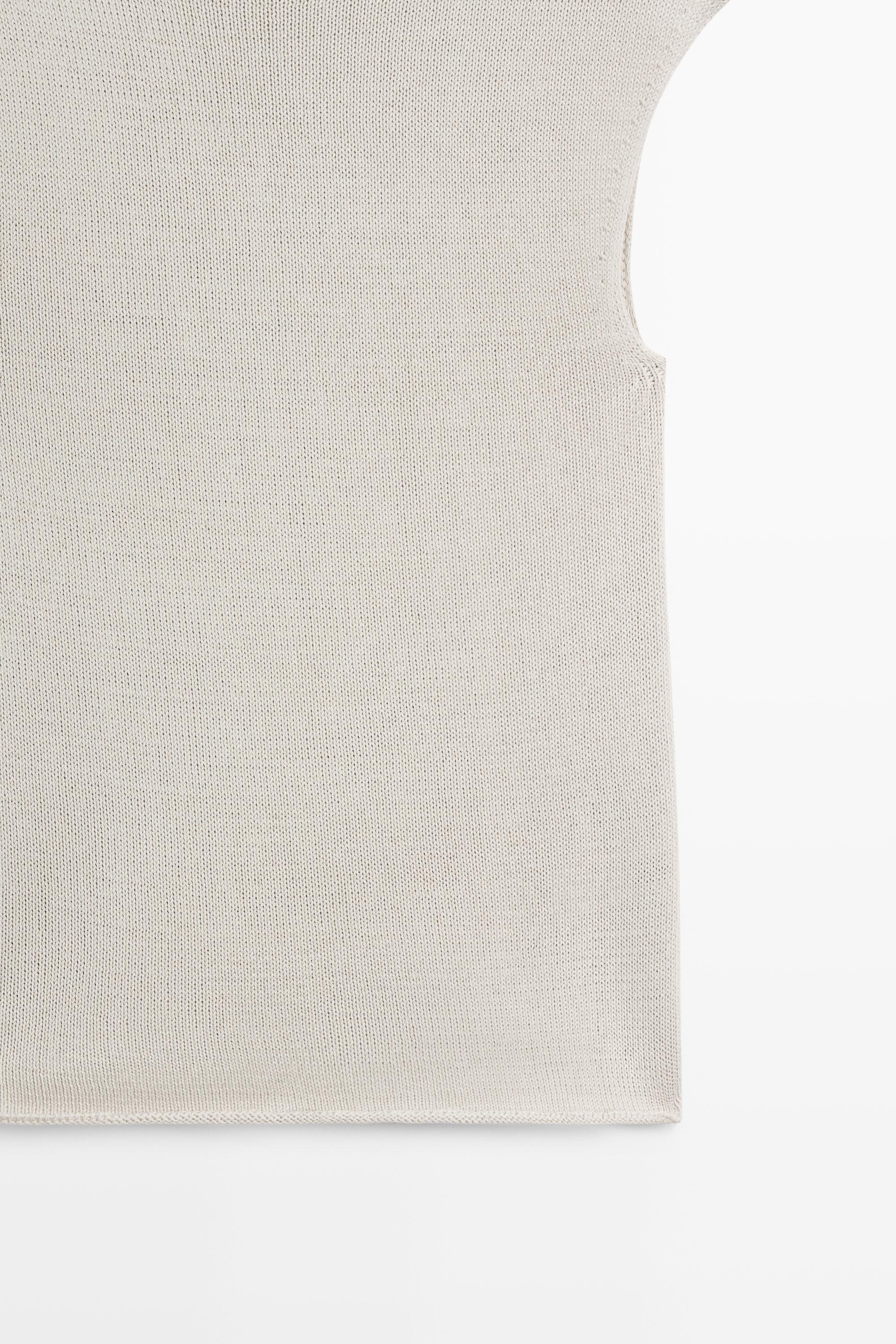 Cotton blend high neck knit top